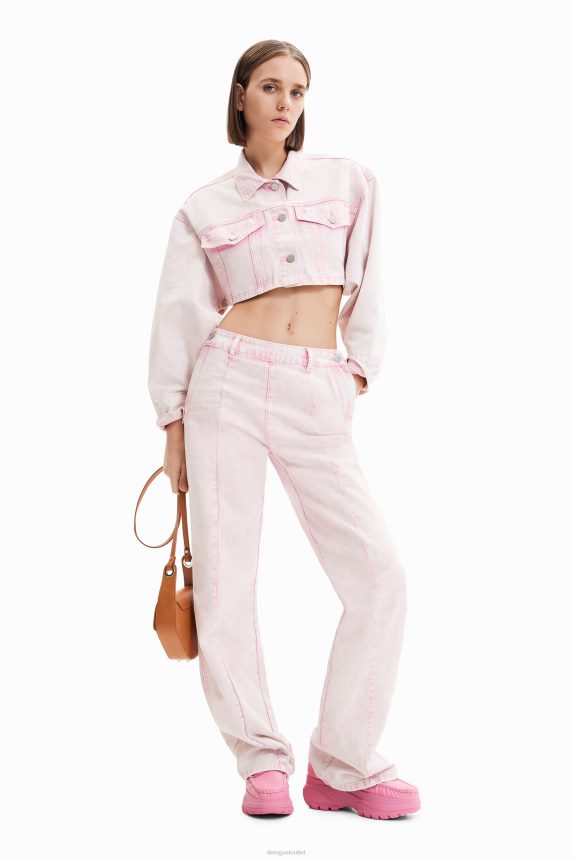 Women DesigualMaitrepierre cropped denim jacket Clothing 68X240771