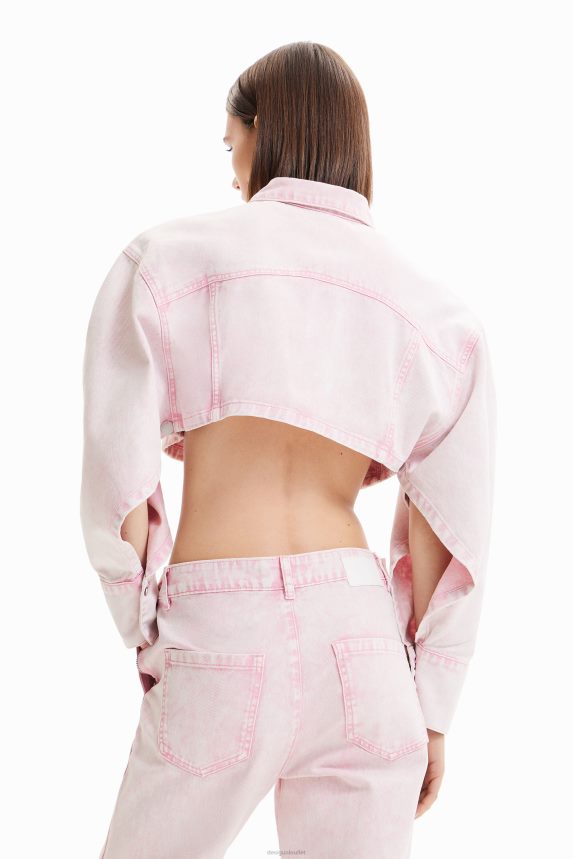 Women DesigualMaitrepierre cropped denim jacket Clothing 68X240771