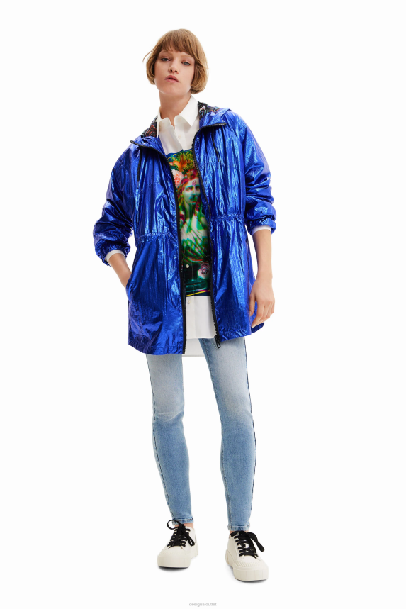 Women DesigualMetallic hooded parka Clothing 68X240786