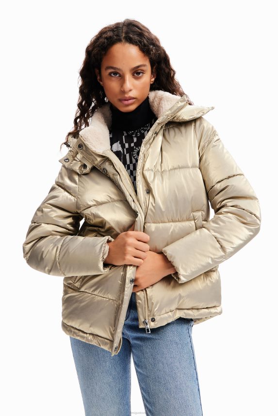 Women DesigualMetallic padded jacket Clothing 68X240213