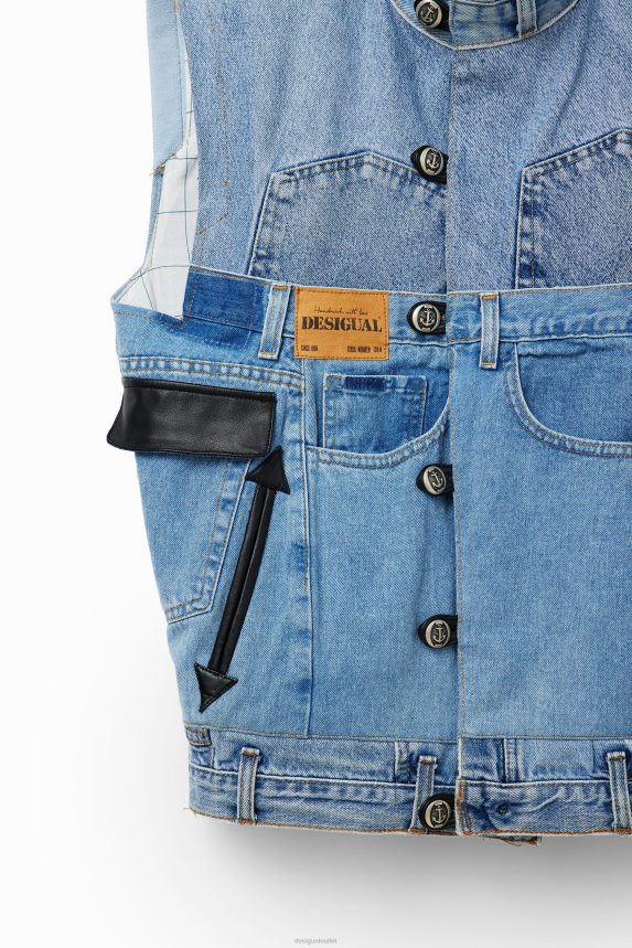 Women DesigualMickey Mouse Icon denim vest - Black Clothing 68X240976