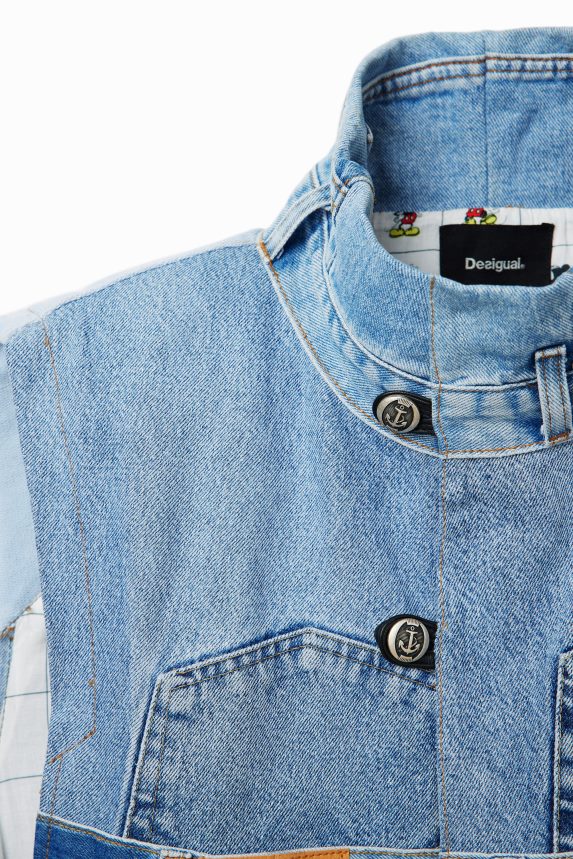 Women DesigualMickey Mouse Icon denim vest - Black Clothing 68X240976