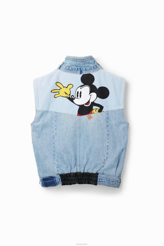 Women DesigualMickey Mouse Icon denim vest - Black Clothing 68X240976