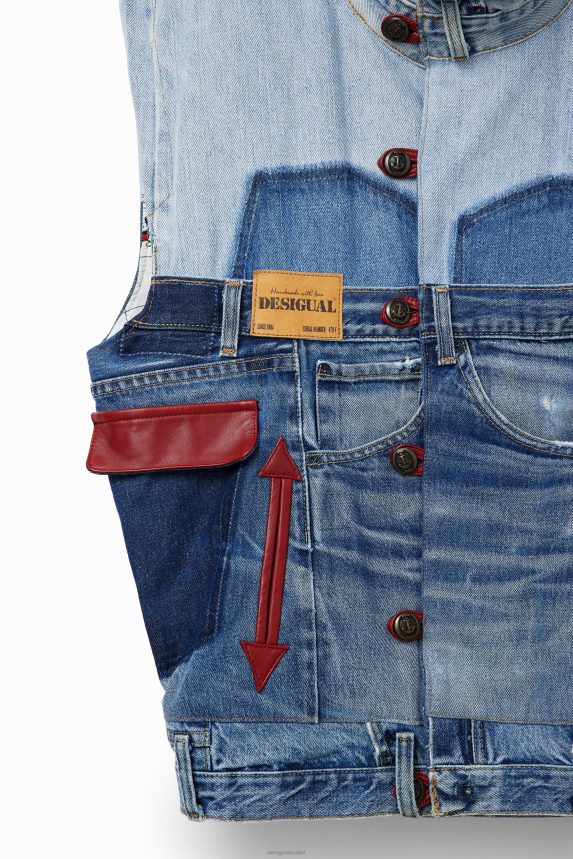 Women DesigualMickey Mouse Icon denim vest - Red Clothing 68X240977