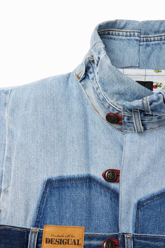 Women DesigualMickey Mouse Icon denim vest - Red Clothing 68X240977