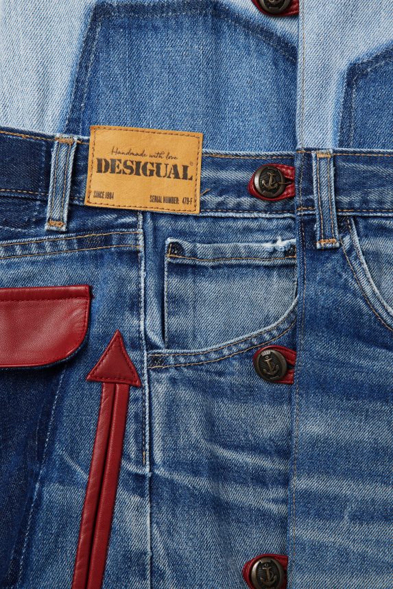 Women DesigualMickey Mouse Icon denim vest - Red Clothing 68X240977