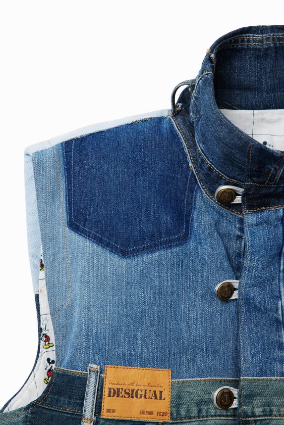 Women DesigualMickey Mouse Icon denim vest - White Clothing 68X240975