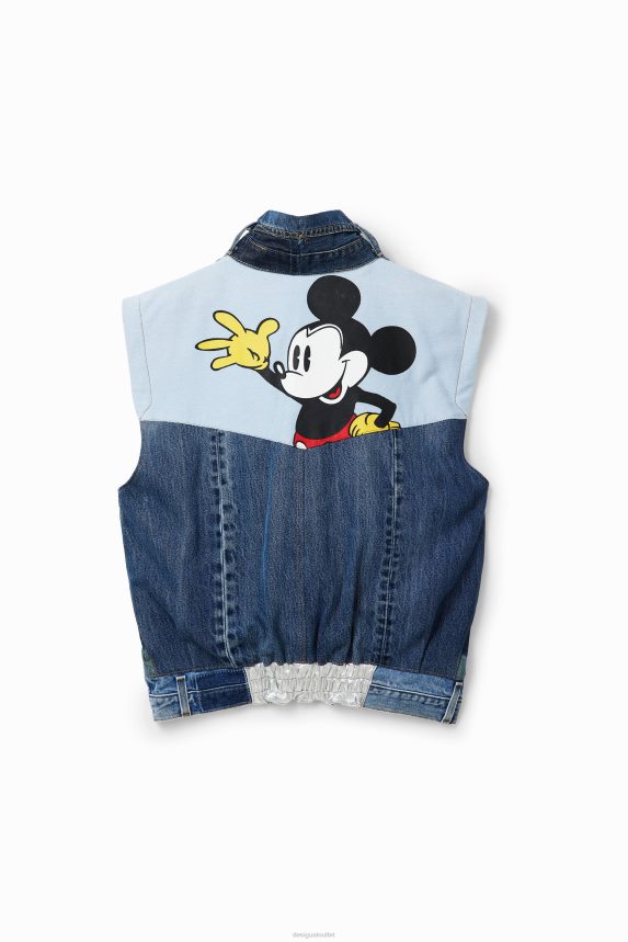 Women DesigualMickey Mouse Icon denim vest - White Clothing 68X240975
