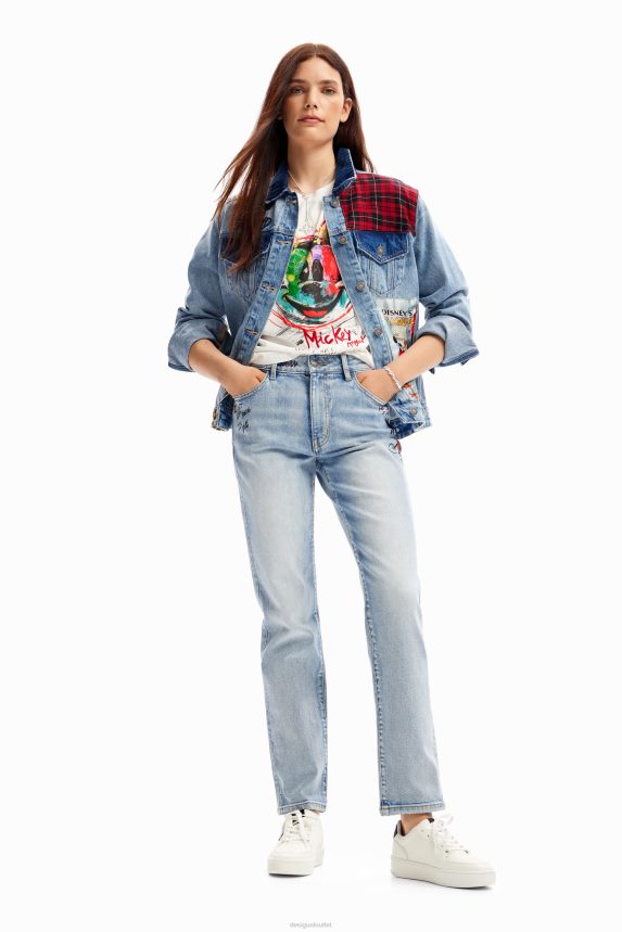 Women DesigualMickey Mouse denim trucker jacket Clothing 68X240159