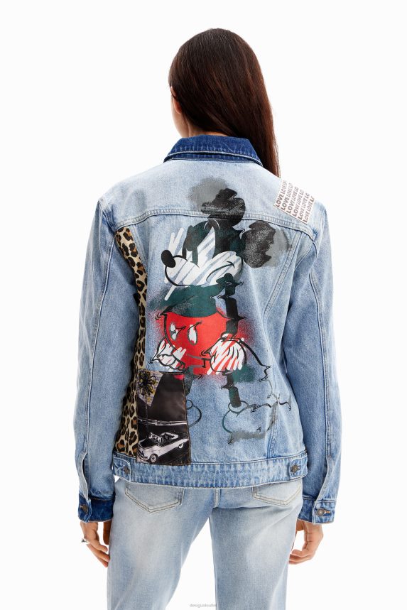 Women DesigualMickey Mouse denim trucker jacket Clothing 68X240159