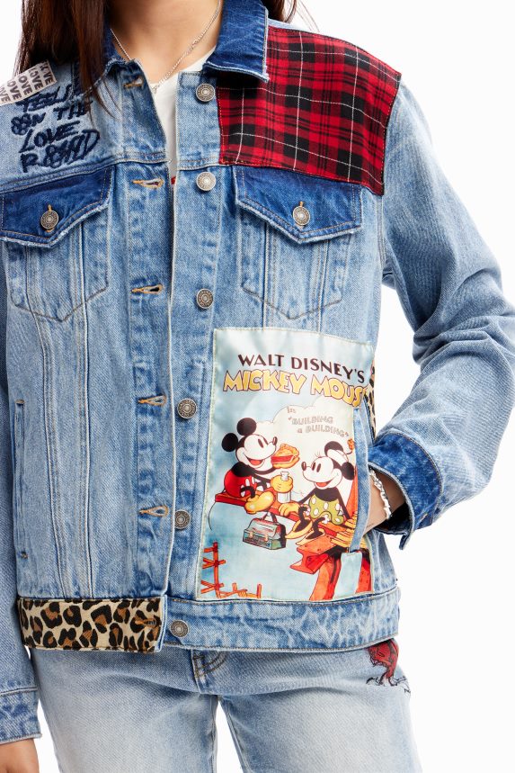 Women DesigualMickey Mouse denim trucker jacket Clothing 68X240159