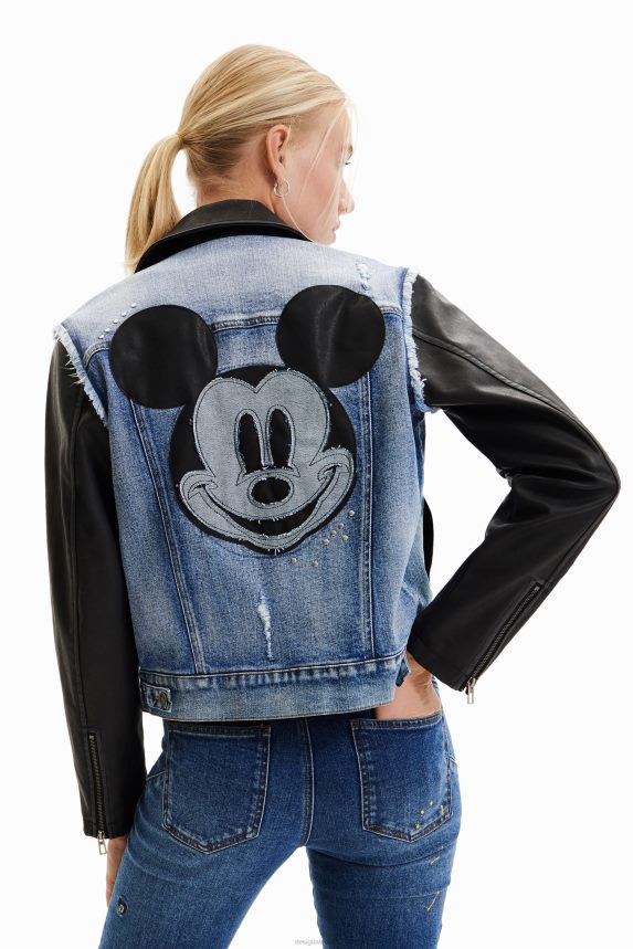 Women DesigualMickey Mouse hybrid denim jacket Clothing 68X240371