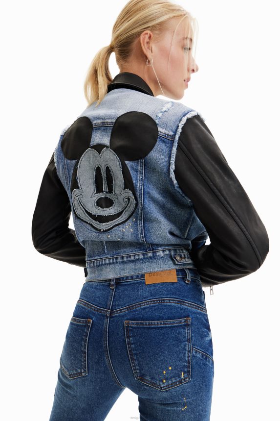 Women DesigualMickey Mouse hybrid denim jacket Clothing 68X240371