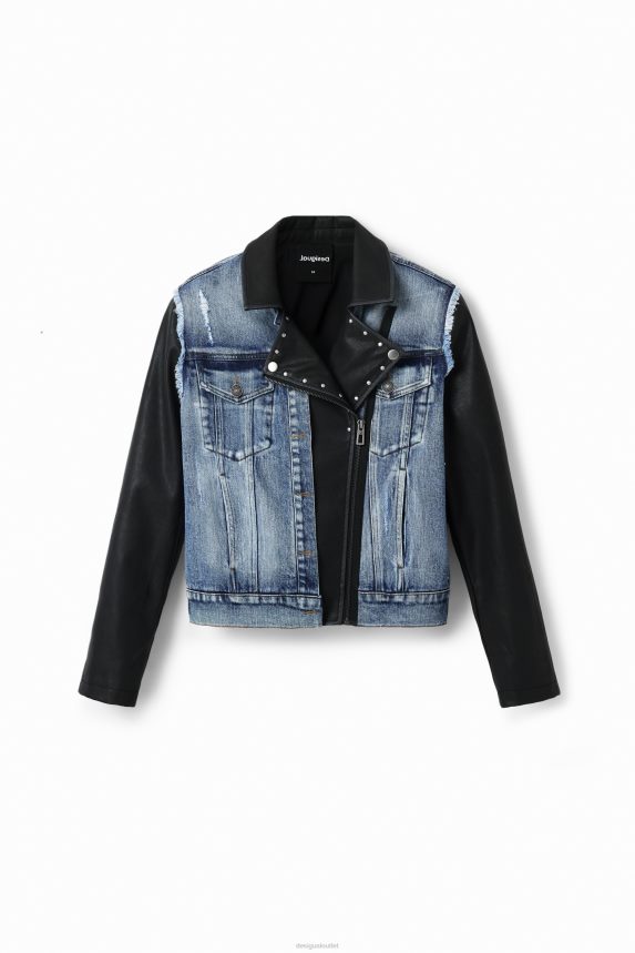 Women DesigualMickey Mouse hybrid denim jacket Clothing 68X240371