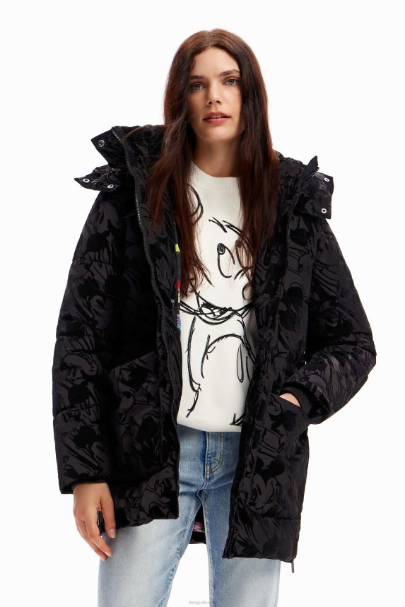 Women DesigualMickey Mouse quilted coat Clothing 68X240190