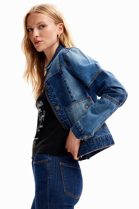 Women DesigualPatchwork denim trucker jacket Clothing 68X240240