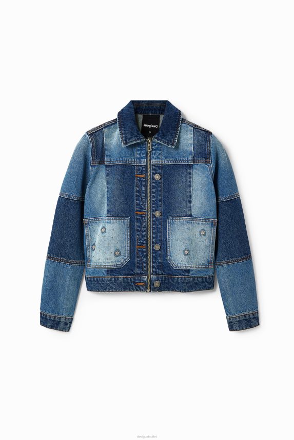 Women DesigualPatchwork denim trucker jacket Clothing 68X240240