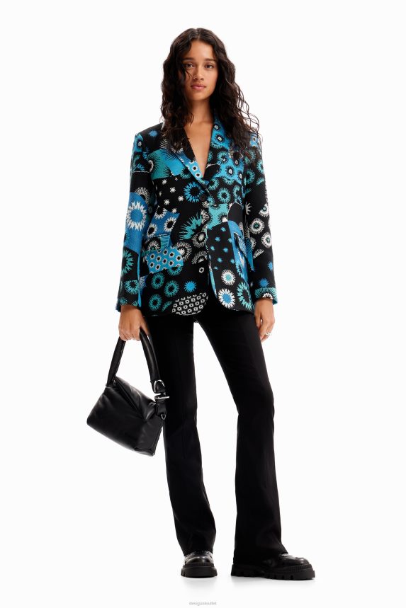Women DesigualPatchwork jacquard blazer Clothing 68X240150