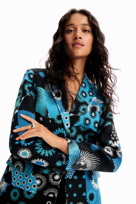 Women DesigualPatchwork jacquard blazer Clothing 68X240150