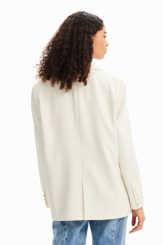 Women DesigualPlain textured blazer Clothing 68X240923