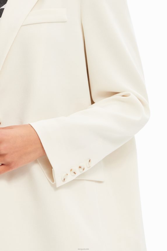 Women DesigualPlain textured blazer Clothing 68X240923