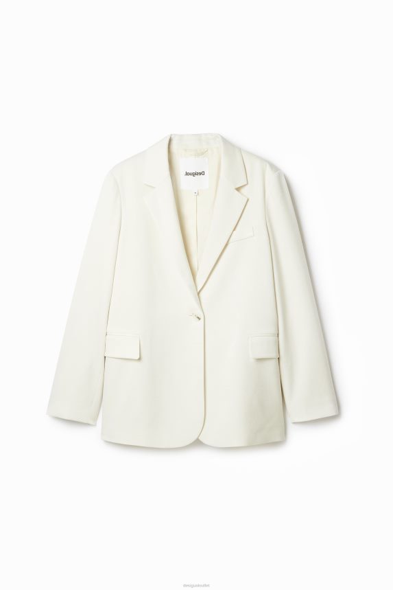 Women DesigualPlain textured blazer Clothing 68X240923