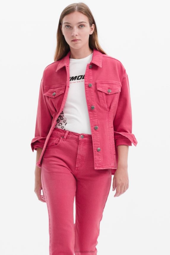 Women DesigualPleated denim trucker jacket Clothing 68X24090