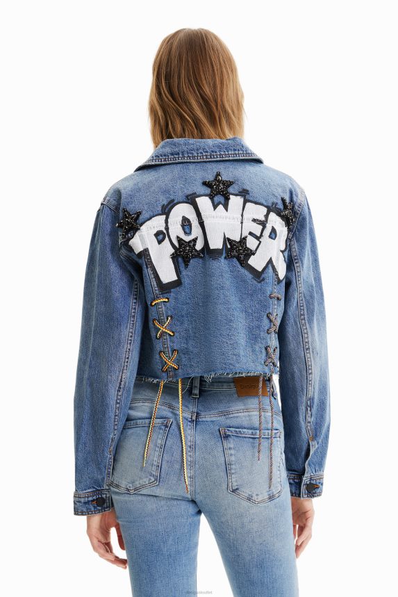 Women DesigualShort Power denim jacket Clothing 68X240720