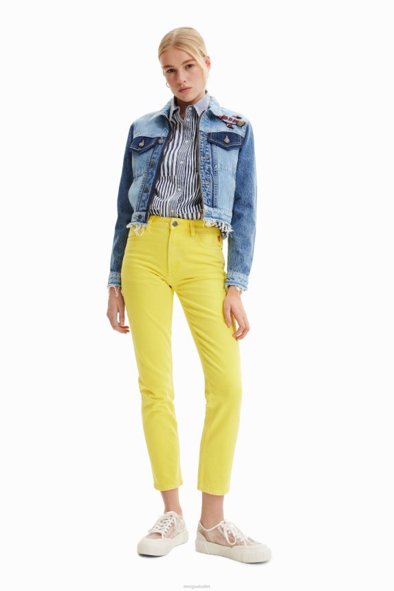 Women DesigualShort denim trucker jacket Clothing 68X2401016