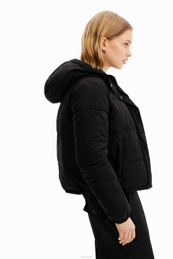 Women DesigualShort embroidered padded jacket Clothing 68X240747