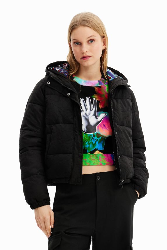 Women DesigualShort embroidered padded jacket Clothing 68X240747