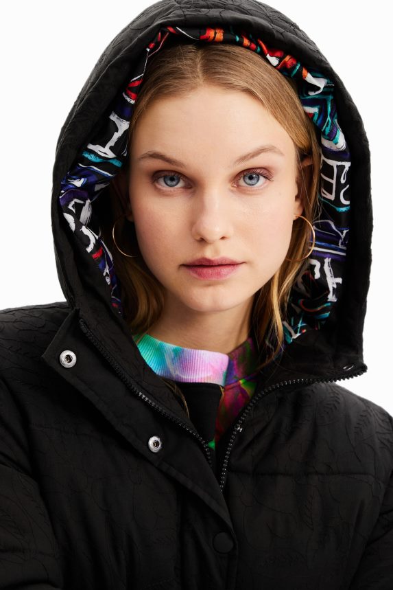 Women DesigualShort embroidered padded jacket Clothing 68X240747