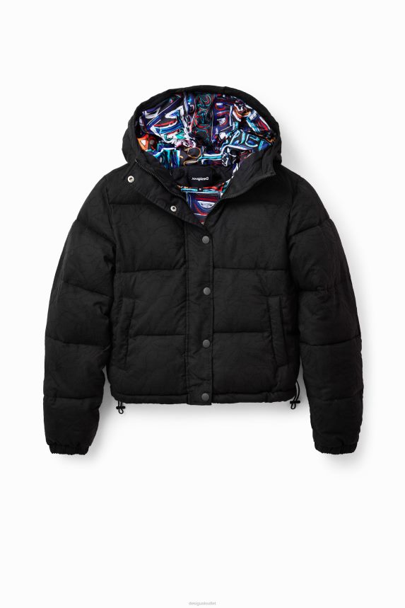 Women DesigualShort embroidered padded jacket Clothing 68X240747