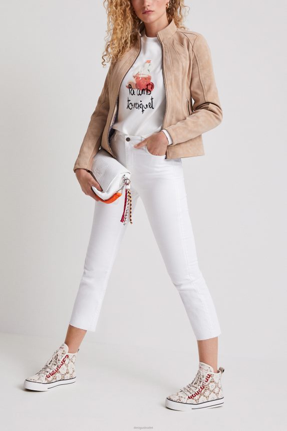 Women DesigualSlim biker jacket Clothing 68X2401037