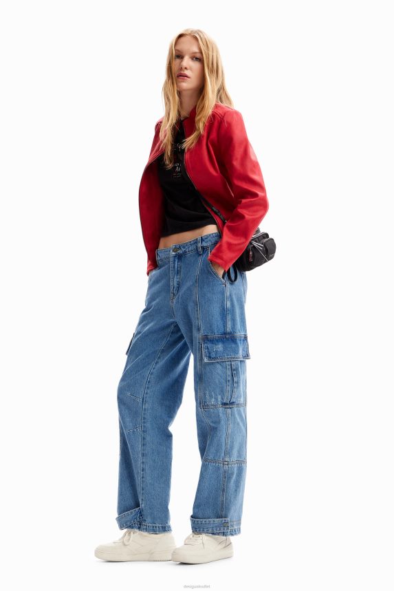 Women DesigualSlim biker jacket Clothing 68X240252