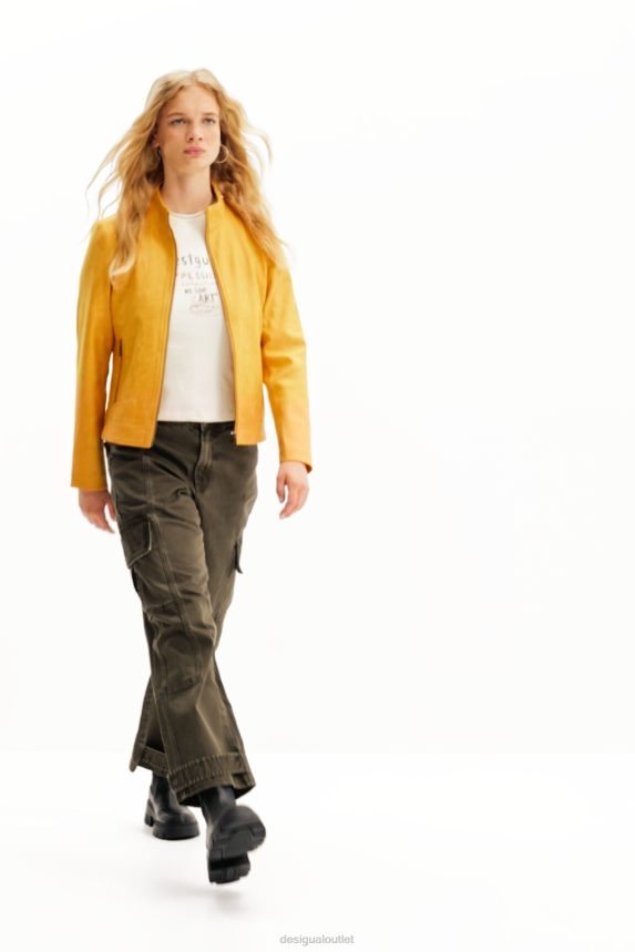 Women DesigualSlim biker jacket Clothing 68X24029