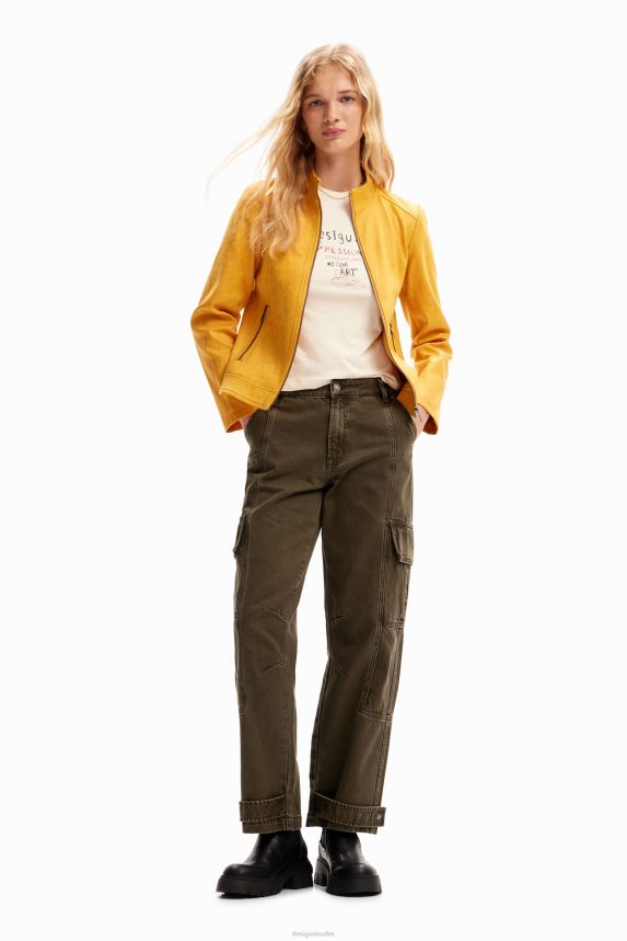 Women DesigualSlim biker jacket Clothing 68X24029