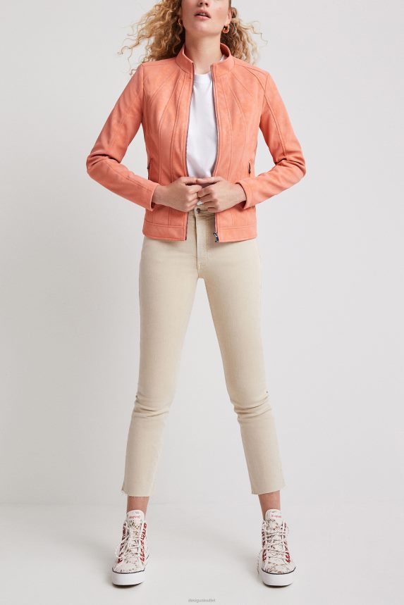 Women DesigualSlim biker jacket Clothing 68X240621