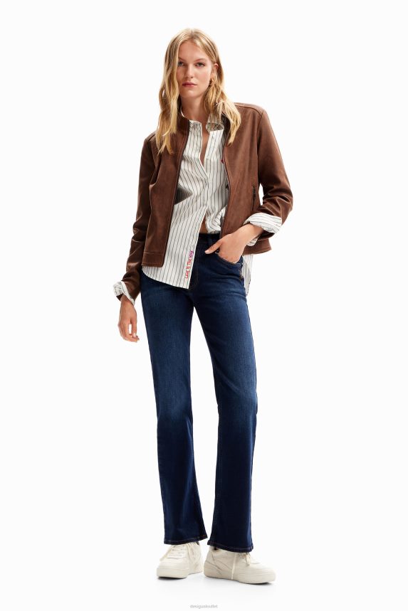 Women DesigualSlim biker jacket Clothing 68X24076