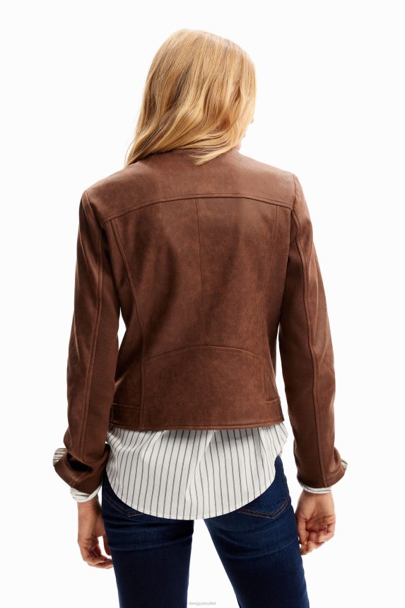 Women DesigualSlim biker jacket Clothing 68X24076