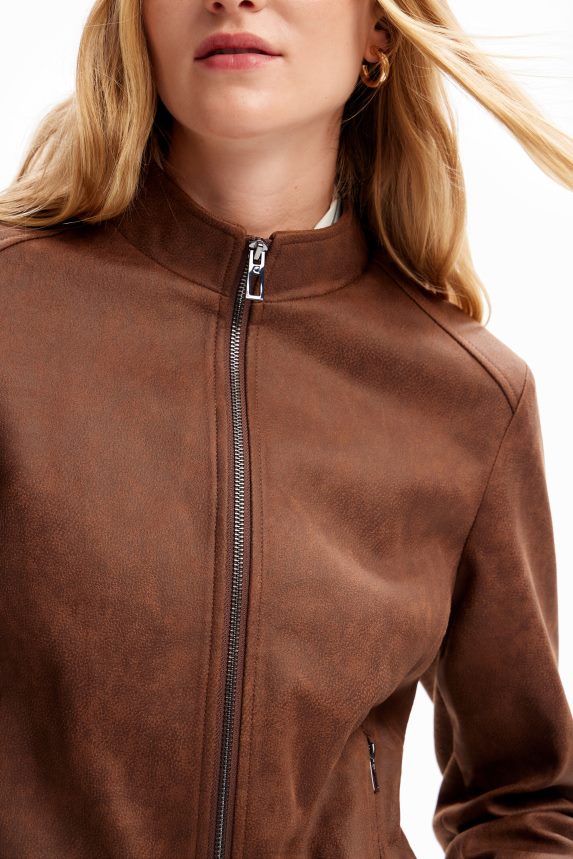 Women DesigualSlim biker jacket Clothing 68X24076