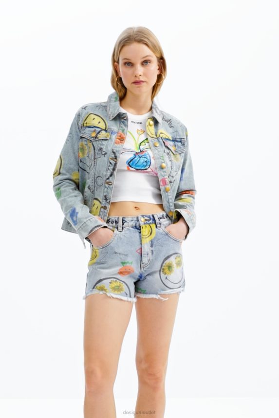 Women DesigualSmiley oversize denim jacket Clothing 68X240927