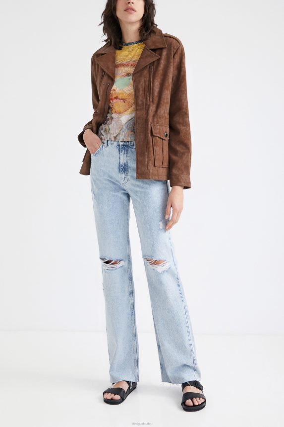 Women DesigualStraight multi-pocket jacket Clothing 68X2401049