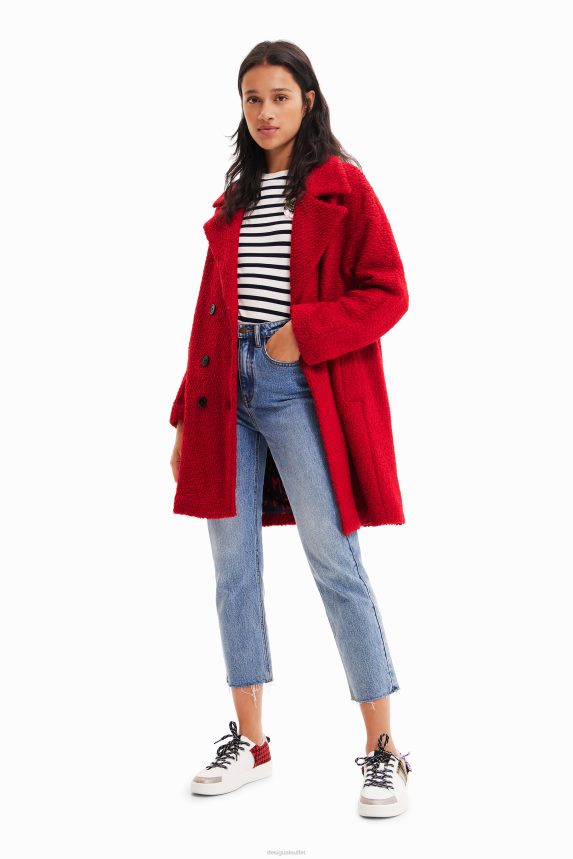 Women DesigualStraight wool coat Clothing 68X240317