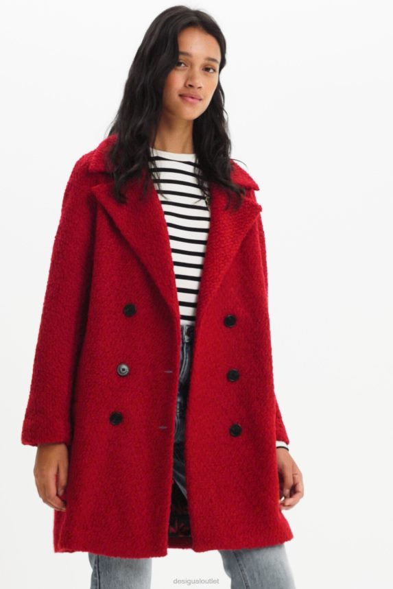 Women DesigualStraight wool coat Clothing 68X240317