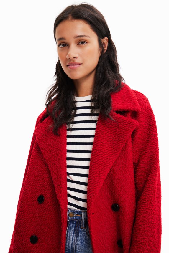 Women DesigualStraight wool coat Clothing 68X240317