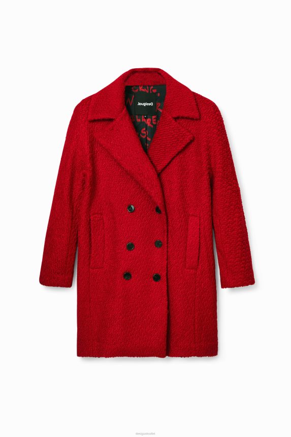 Women DesigualStraight wool coat Clothing 68X240317