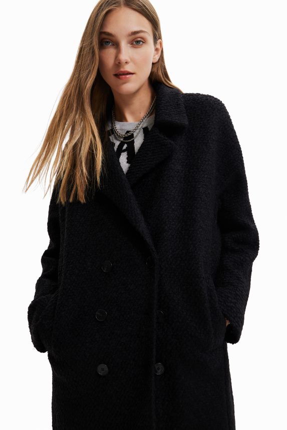 Women DesigualStraight wool coat Clothing 68X240553