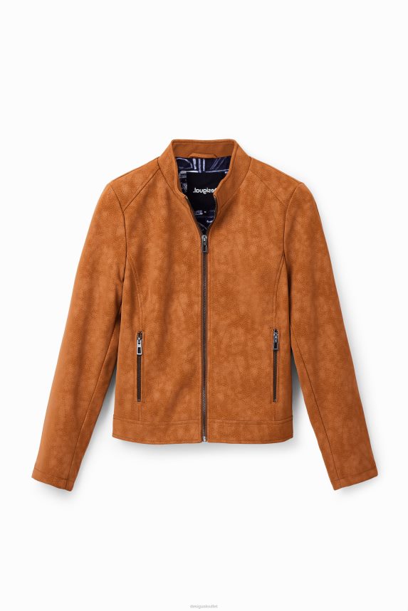Women DesigualSuede-effect biker jacket Clothing 68X240529