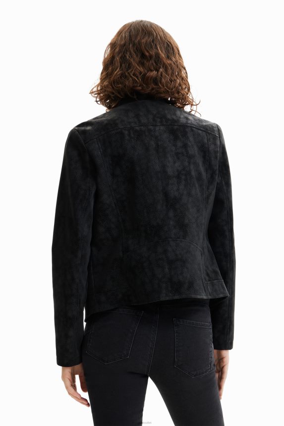 Women DesigualSuede-effect biker jacket Clothing 68X240715